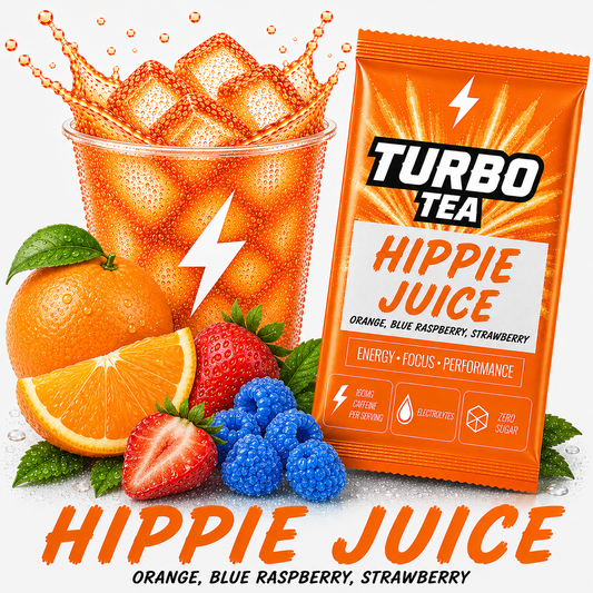 Hippie Juice-Orange, Blue Raspberry, Strawberry