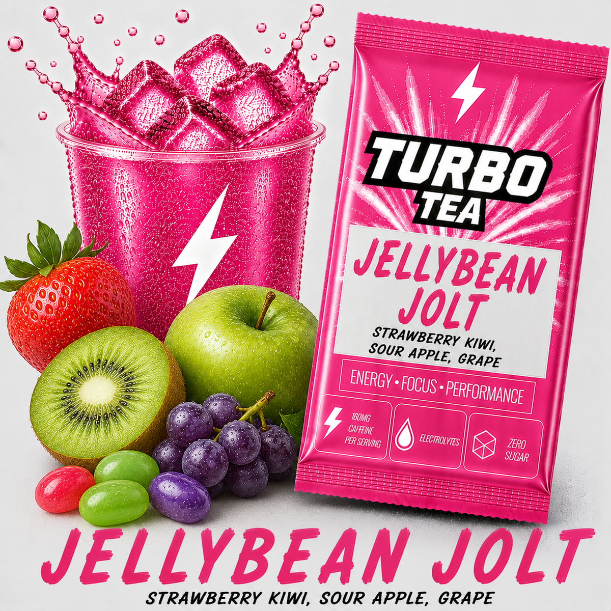 Jellybean Jolt-Strawberry Kiwi, Sour Apple, Grape