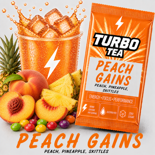 Peach Gains-Peach, Pineapple, Skittles