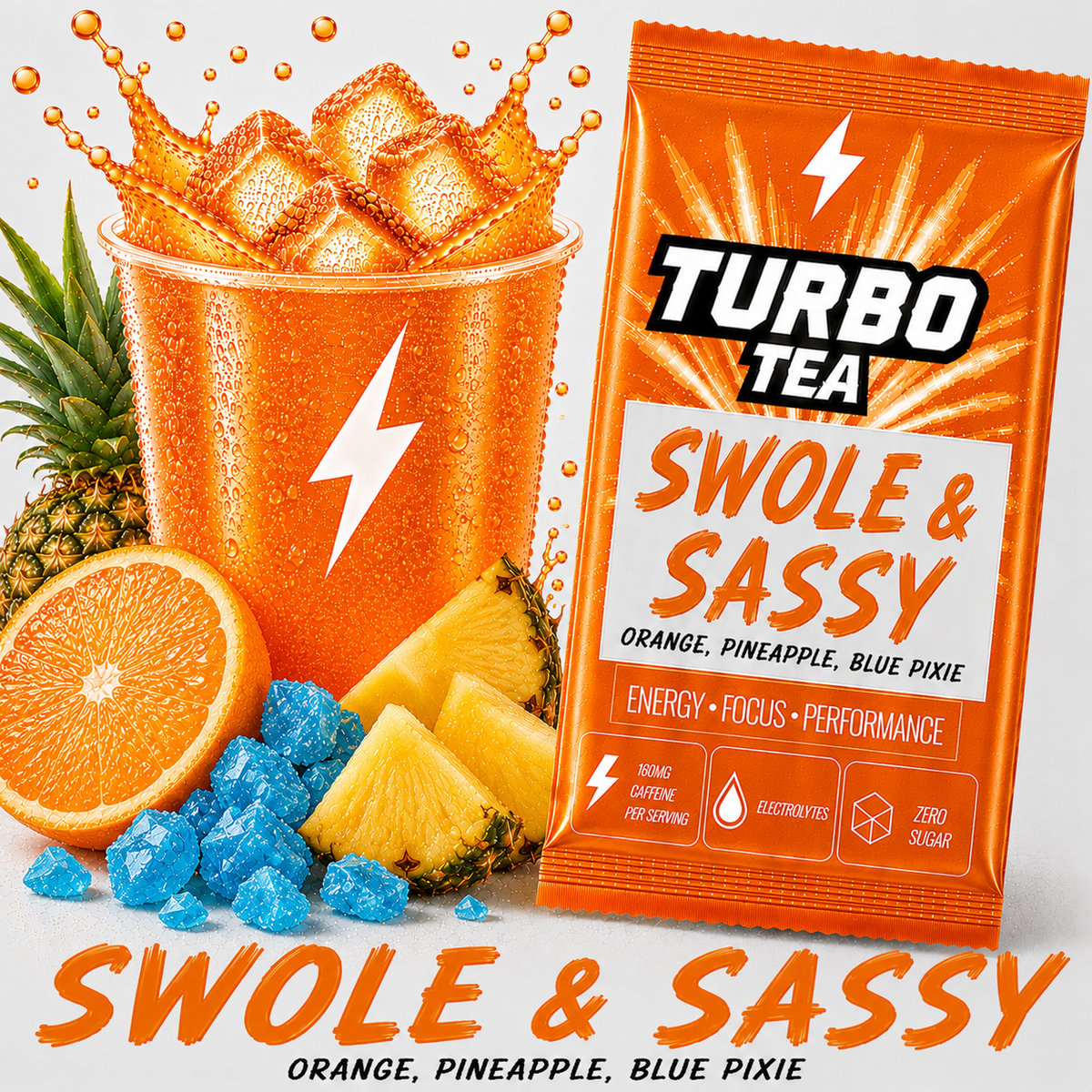 Swole & Sassy-Orange, Pineapple, Blue Pixie