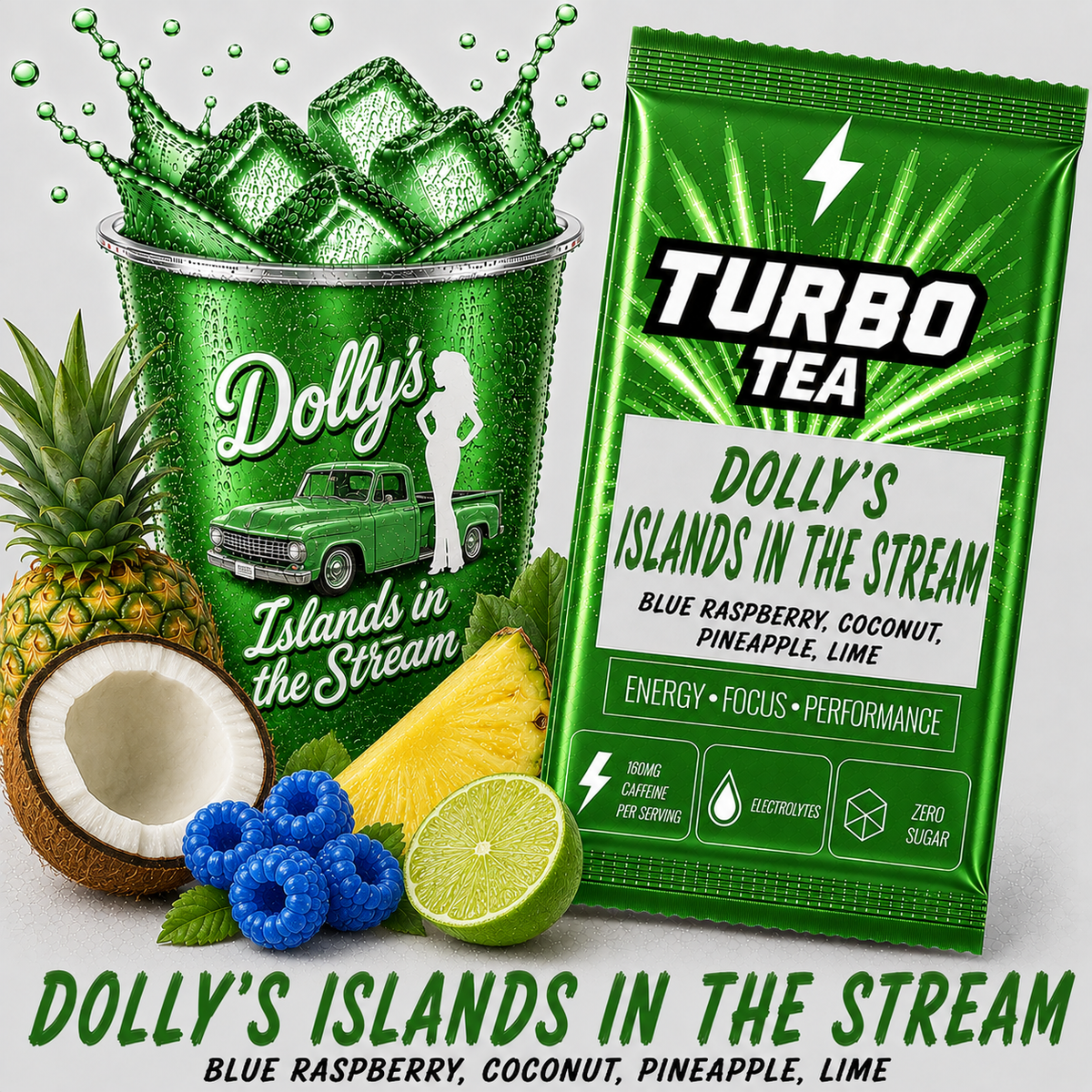 Dolly's Islands in the Stream-Blue Raspberry, Coconut, Pineapple and Lime